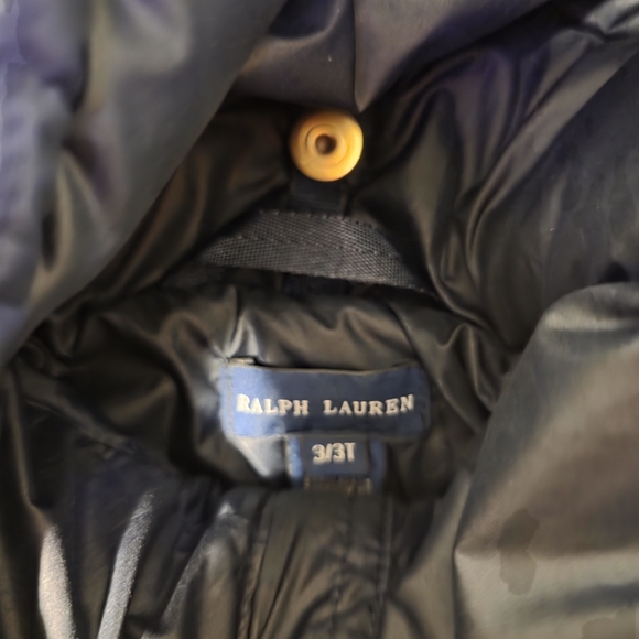 Ralph Lauren POLO Black Puffer Jacket with Gold Accents - Picture 3 of 3